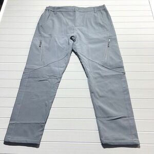 Unbranded Womens 2XL Gray Fleece Lined Hiking Pants Stretch Outdoor Cargo Pants